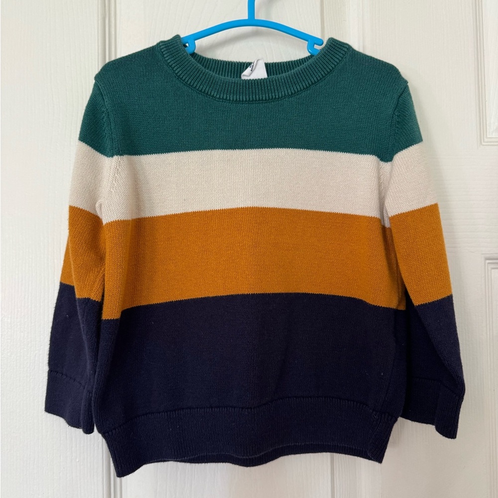 GAP Kids Striped Sweater - Green, Cream, Gold, and Black